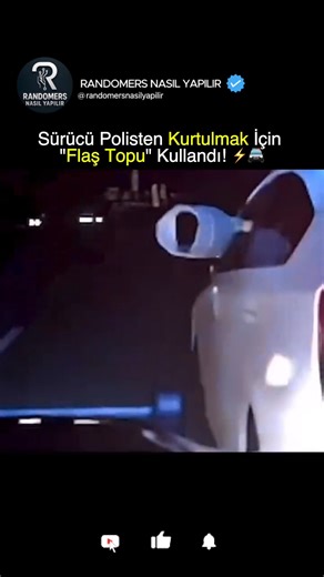 Randomers Nasıl Yapılır on Instagram: "Yüksek hızlı bir kovalamaca 100.000 lümenlik ham güçle buluşunca ne olduğunu izleyin. Bu çılgın klipte, bir sürücü doğrudan polis aracına yönelttiği yüksek yoğunluklu bir "flaş topu" kullanarak kolluk kuvvetlerinden kaçmaya çalışıyor. Işın o kadar inanılmaz derecede parlak ki kameranın görüntü sensörünü tamamen etkisiz hale getiriyor, total beyaz perde oluşturuyor ve birkaç saniyeliğine tüm görsel veriyi siliyor. Bu tür el fenerleri genellikle deniz navigas
