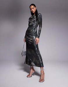 Daska metallic maxi dress in snakeskin print  | ASOS