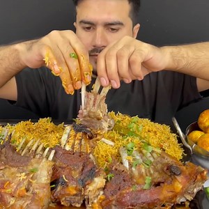 EATING SPICY MUTTON CHOPS CURRY SPICY EGGS CURRY WITH MASALA RICE EXTRA GRAVY | Mutton Lover