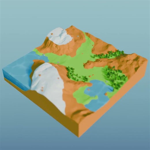 Diorama n°1: The Plains #blender #isometric
