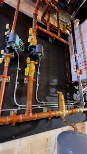 Nick Leone on Instagram: "Navien NCB 250/150 - 2 heatings zones with NaviClean magnetic filter. @taco_comfort 007e and 0015e circulator pump, @webstone.nibco Uni-flange isolation valve and bleeder valves @spirotherminc spirovent @amtrolinc EX-30 expansion tank, @wattswater 911 autofeed and backflow @viegallc #boiler #copper #heating #system #navien #ncb #combi #webstone #navien #tacocomfort #amtrol #copperart #fun #boilerroom #propress #megapress #viega #water #fire #heat #air #plumbing #plumbli