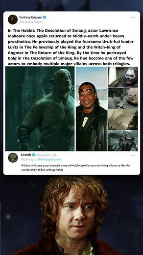 Lawrence Makoare Played 3 Major Middle-earth Villains 👀⚔️ #LOTR #TheHobbit