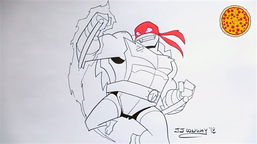 【Raphael ｜TMNT2018】官方教你画✏️Raphael ｜Rise手绘教学片段搬运