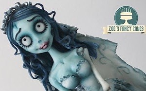 【夜羯z搬运】ZFC-僵尸新娘翻糖蛋糕-Corpse Bride doll cake Tim Burton Hallow