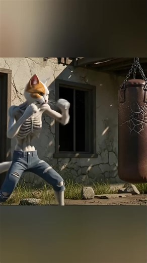 Skinny Cat Boxing championship Comeback - From Weak Loser to Injured Champion #tiktok #usa #love #cat #ai