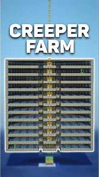Mega Creeper Farm AFK Setup - Automatic 20000+ Per Hour #minecraft #shorts