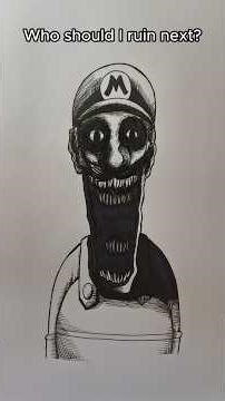 I shouldn't have bought that copy of Super Mario....•#horrorart #traditionalart #fyp #anime #mario