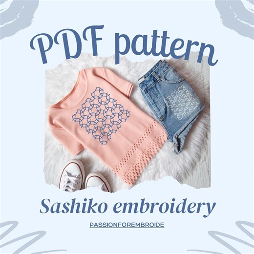 PDF Download Sashiko Stencil Embroidery Design Template Pattern Quilting Clothing Repair - Etsy