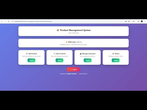 Java JSP & Servlet Product Management System | Admin & Customer Dashboard | Responsive UI