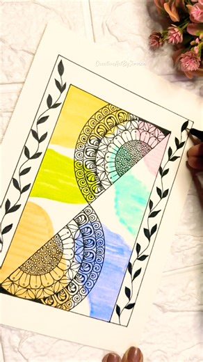 Easy way to draw Mandala Art for beginners ˚˖𓍢🌷✧˚.🎀#art #mandalaart #drawing #ytshorts
