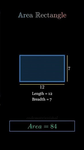 Area of Rectangle Explained Visually | 12 × 7 = 84 | Math Animation for Students #maths #shorts