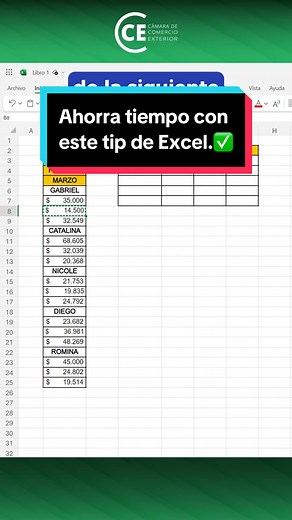 Coloca los datos de tu columna a una tabla de forma rápida en Excel.😉 Termina siendo un experto con nuestro curso completo.✅ Link en la BIOGRAFÍA.📲 #excelcce #cursodeexcel #cursosonline #tipsdeexcel #cámaradecomercioexterior