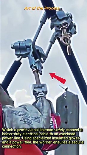 Overhead Power Line Connection #worker #process #lineman #electrical #maintenance