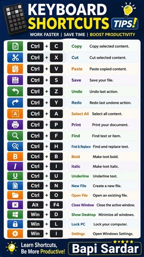 ⌨️ Keyboard Shortcuts Tips! 🚀Want to work faster and save valuable time? #keyboardshortcuts