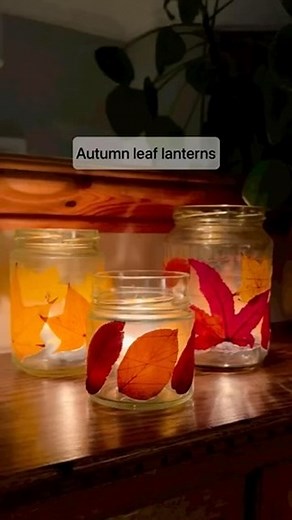 23K views · 205 reactions |  Make a jam jar leaf lantern! These...