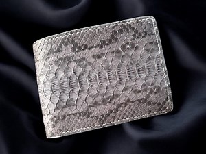 Handmade Gray Python Leather Bifold Wallet: Custom Exotic Wallet - Etsy