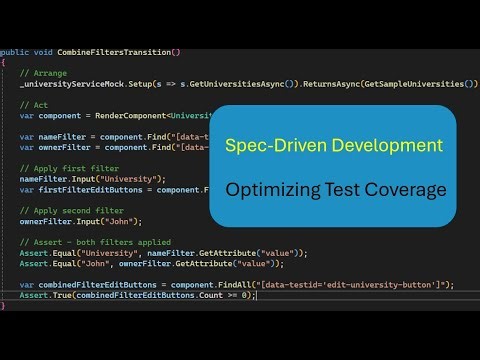 Optimizing Test Coverage in Spec-Driven Development