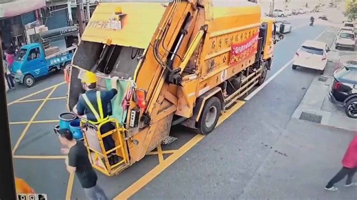 Bag of rubbish explodes as dustbin man throw it into truck