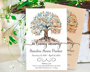 Tree of Life Memorial Wildflower Seed Packets: Personalized Funeral Favors for Guests, 0078 - Etsy