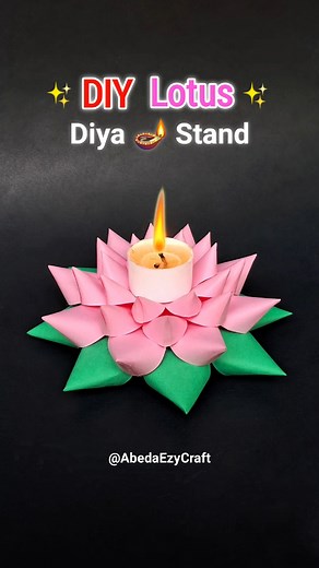 DIY Lotus Diya Stand | Diwali Decoration Ideas #shorts #diy #craft #happydiwali #diya
