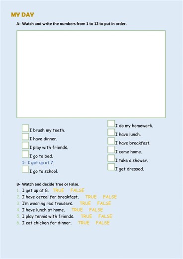 Pdf online exercise: My day