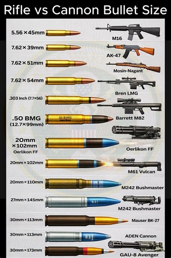 Tiny Rifle Bullet vs Giant Cannon Round #shorts #comparison