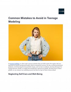 Common Mistakes to Avoid in Teenage Modeling - SlideServe