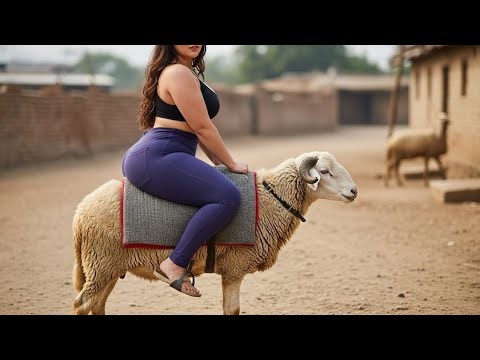 Women Riding Small Sheep