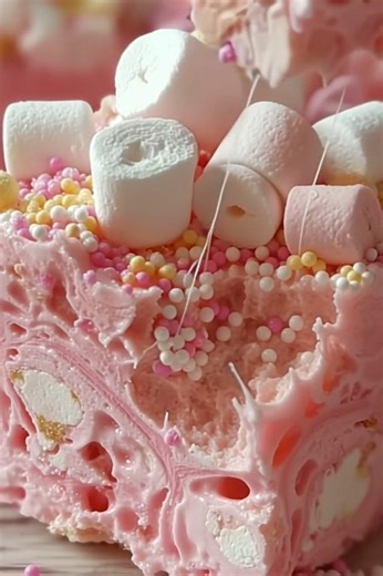 Bubblegum Cloud Fudge RECIPE What You’ll Need: 1 bag (12 oz) white chocolate chips 1 can (14 oz) sweetened condensed milk 1 tsp bubblegum extract (or use cotton candy if you can’t find it!) 1–2 drops pink food coloring 2 cups mini marshmallows Colorful sprinkles for topping 🛠️ How to Make It: Melt it down: In a saucepan over low heat, stir together white chocolate chips and condensed milk until completely melted and smooth. Don’t rush it—keep the heat low to avoid scorching. Flavor & color: Sti