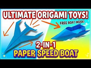 How to Make a Paper Airplane & Sport Boat! Easy Origami Crafts for Kids