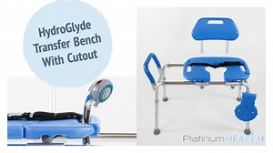 Watch HydroGlyde heavy duty sliding tub transfer bench with cutout seat for bath and shower. on Amazon Live