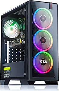 Halo Gaming PC Desktop Computer – Intel Core i7 (up to 4.0GHz), AMD Radeon RX 580 4GB (Beat GTX 1650), 16GB DDR4, 1TB SSD, WiFi 6E, VR Ready, 4 RGB Fans, Keyboard & Mouse Combo, Win 10 Pro