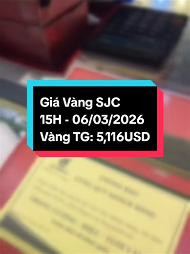 Giá vàng SJC lúc 15h ngày 06/03/2026 như sau; 1. Mua vào: 180,8 triệu. 2. Bán ra: 183,8 triệu. 3. Giá vàng thế giới: 5,116USD/Ounce. Gía hiện nay khá tốt mua để tích sản lâu dài. ======================= Gold Market Analysis là kênh chuyên cập nhật giá vàng - các yếu tố ảnh hưởng tới giá Vàng - phân tích thị trường Vàng - nhận định xu hướng của thị trường Vàng - Dự báo giá Vàng trong nước - quốc tế hàng ngày một cách nhanh chóng và cập nhật nhất - Qua đó sẽ giúp cho mọi người có thể dễ dàng chọn 