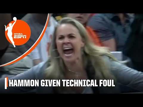 Becky Hammon IRATE after foul call, given technical foul | WNBA on ESPN