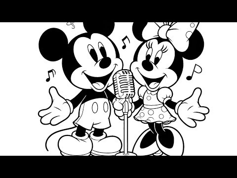 Mickey and Minnie Mouse Drawing Easy | Mickey Minnie Mouse Drawing and Coloring pages, 60