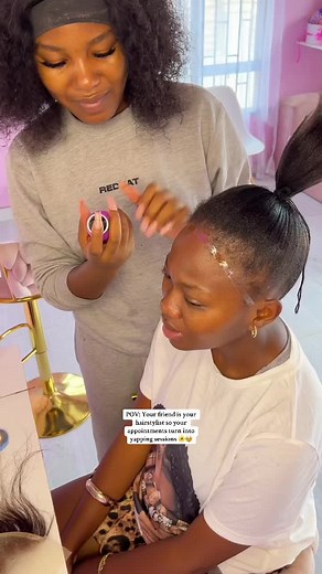 Fun Hairstyles and Chatting with Friends