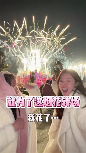 为了这烟花站位，我花了rmb500 🤭🎉 P/s: 其实是错过了转场，再等第二轮的烟花🤭第一轮的站位更美 🤩 #2025上海迪斯尼 #上迪烟花秀 #更喜欢日迪烟花秀