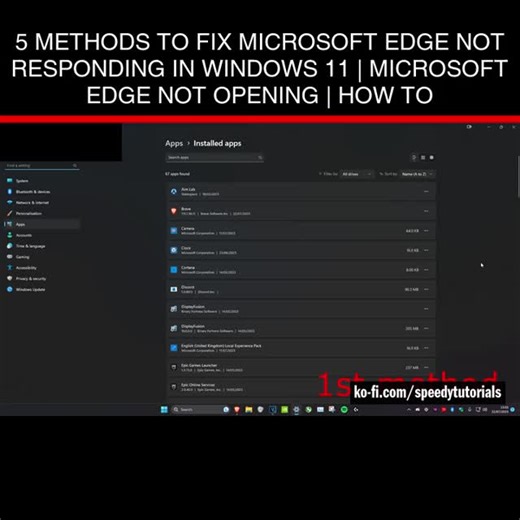 Speedy Tutorials on Instagram: "5 Methods to Fix Microsoft Edge Not Responding in Windows 11 | Microsoft EDGE not Opening | How To 💻 Donate, browse my shop, or if you need help get a custom tutorial → Link in my bio! https://linktr.ee/speedytutorials #computer #windows11 #windows11 #tech #windows10 #laptop #computertips #laptoptips #technology #pctipsandtricks #shorts #reelindia #reels #pctips #india"