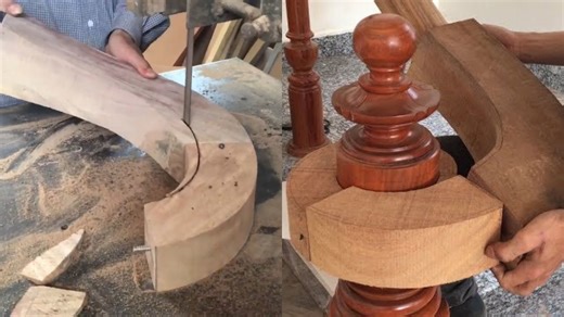 How a Skilled Carpenter Builds a Wooden Handrail with Amazing Techniques