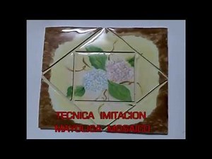 MANUALIDADES PINTURA MADERA IMITACION MAYOLICA MOSAICO