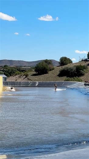 Surfing a wave pool built in a backyard! 🤯 #diy #surfing #wavepool #technology #backyard | Beefs TV