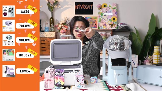 🎀🎀 Get SPECIAL Valentines' deal from HTVRONT – only during the live!🎀🎀 👒 More surprises & big giveaways are waiting for you! 🎀 You Can Learn Different Use of H17: Phone Case, Airpods case, earrings......Unlock H17 💗 Don’t wait—set your reminder now! 💞 Feb 3rd, 6：00pm (PST) Website:https://lnk.ink/E6snM A300 Auto Hat Heat Press standard kit:https://lnk.ink/QsO4m(Code:AA10) H17 Phone Case Heat Press Bundle: https://lnk.ink/Q3nHN(Code:70LOVE) A200 Auto Tumbler Heat Press Pro Kit:https://lnk
