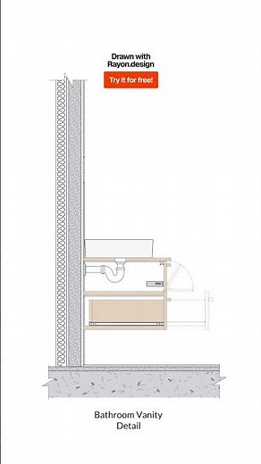 Vanity Millwork Detail created with Rayon.design software (www.rayon.design) #interiordesigner