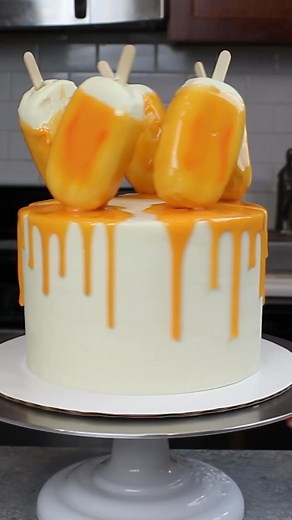 2.4M views · 6.6K reactions | Our favorite frozen treat as an Orange Creamsicle CAKE 李李 (: Chelsweets) | Food Network | Facebook