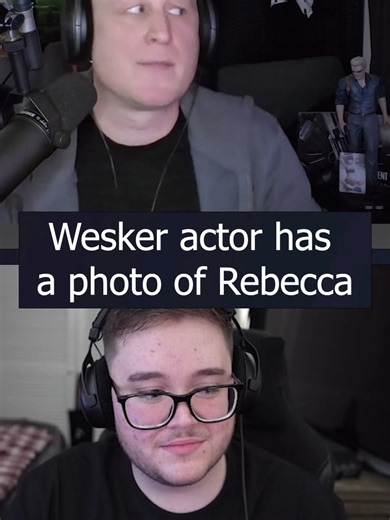 Wesker/Zeno actor has a photo of Rebecca behind him 😂 #residentevil#rebeccachambers #residentevilzeno#re9#albertwesker