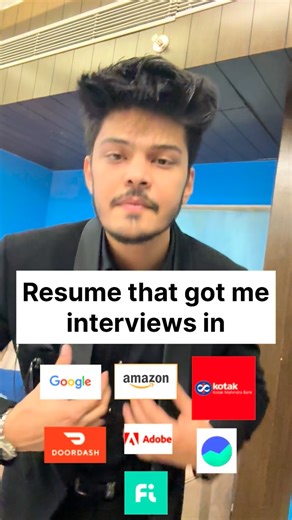 Dhananjay Sharma | Comment "resume" for my resume format in your DM. (resume, jobs, fresher, google, adobe, groww, tide, iit, faang, crack faang, job,... | Instagram