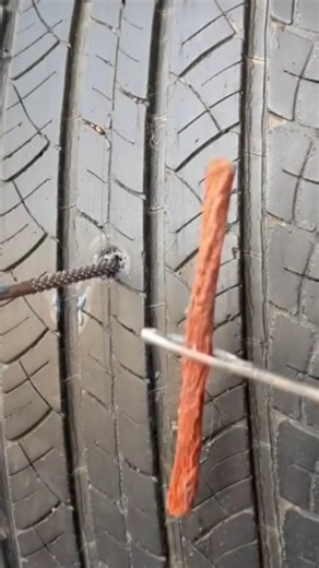 The process of patching a car tire using the tubeless system.‼️#automobile #motorcycle #usa