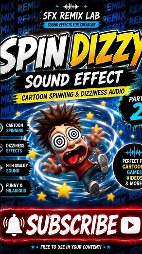 Spin Dizzy Sound Effect Part 2 | Cartoon Spinning & Dizziness Audio
