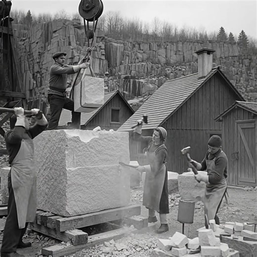 In the granite quarries of Barre, Vermont during the 1930s, the sound of hammer against stone never truly stopped — even when monument orders did. As the Great Depression deepened and commissions vanished, enormous gray blocks sat untouched in the pits like silent giants. But for the immigrant families — Italian, Scottish, French-Canadian — quitting was never an option. Stone had fed them before. It would have to feed them again. 🪨 Men who once carved elaborate memorials turned their skills to 