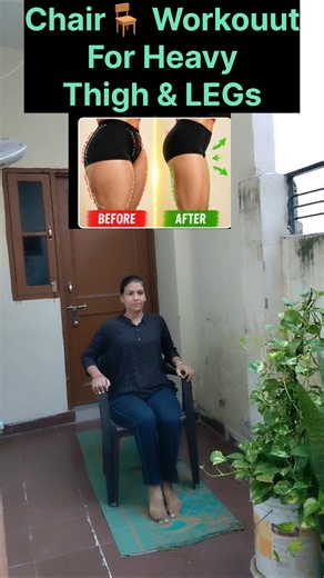 Chair Exercise for Heavy THIGHS &LEGS #fitnesswithkiranlata #motivation #fitness #exercise